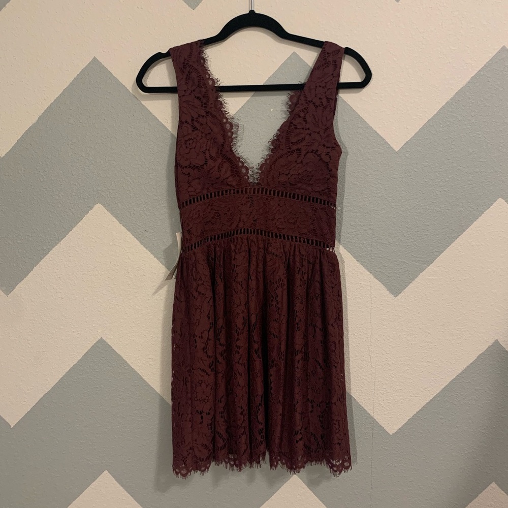 Burgundy lace dress